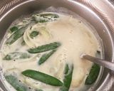 さやえんどうとビーンズの豆乳スープ作り方2写真