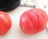 スキレットで熱々ハッセルバック風トマト♪作り方2写真