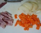 豆とベーコンの香味野菜スープ♪作り方1写真