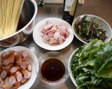 かぶの葉とウィンナー☆めんつゆパスタ作り方1写真