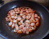 かぶの葉とウィンナー☆めんつゆパスタ作り方4写真