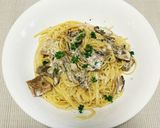たっぷりポルチーニのクリームパスタ作り方6写真