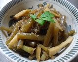旬のお惣菜♪筍フキこんにゃくの甘辛煮作り方7写真