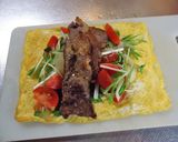 野菜とお肉の薄焼き卵作り方4写真