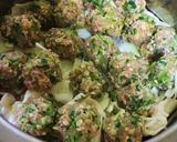 豆苗とオートミールのヘルシー☆肉団子蒸し作り方6写真
