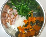 かぼちゃ新玉ねぎインゲンの温野菜サラダ作り方4写真