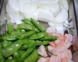 さとうさやと新玉葱の卵炒めとじ作り方4写真