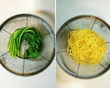 小松菜とタコの和風パスタ作り方1写真