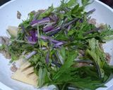 旬の筍で★豚肉と紫水菜の炒め物作り方5写真