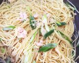 カニ缶とネギのさっぱり塩味パスタ♪作り方3写真