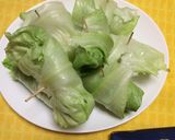 ハムと卵の巻き巻きレタス♪作り方4写真