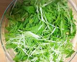 美肌!水菜とタコのガーリックオイルサラダ作り方1写真