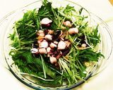 美肌!水菜とタコのガーリックオイルサラダ作り方5写真