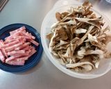 たっぷりきのことベーコンのクリーム煮作り方1写真