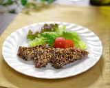 カリっと☆キヌア衣で鰹のレアステーキ作り方8写真