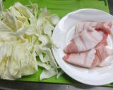 キャベツと豚肉の味噌だれかけ作り方1写真