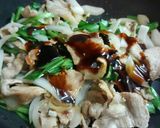 ニラ　玉ねぎ　豚肉のオイスターソース炒め作り方4写真