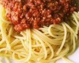 ハンバーグのリメイクに！ミートソーススパ作り方6写真