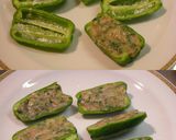 餃子の具をリメイク ピーマン肉詰め焼き作り方2写真