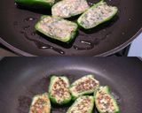 餃子の具をリメイク ピーマン肉詰め焼き作り方3写真