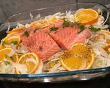 サーモンの蒸し焼き オレンジ風味作り方2写真