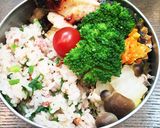 芹と焼きタラコの混ぜご飯作り方4写真