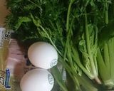 青物葉のベーコン、卵炒め作り方1写真