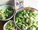 あさり水煮と緑黄色野菜の豆乳炒め作り方1写真