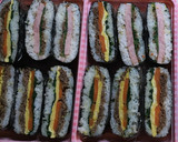 行楽弁当〜大人用おにぎらず・細巻き子供用作り方3写真