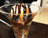ピーナツとチョコソースのパフェ作り方1写真