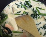 ほうれん草とサーモンの豆乳クリームパスタ作り方4写真