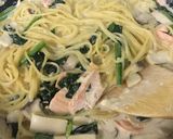 ほうれん草とサーモンの豆乳クリームパスタ作り方5写真