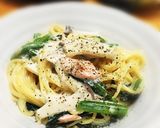 ほうれん草とサーモンの豆乳クリームパスタ作り方6写真