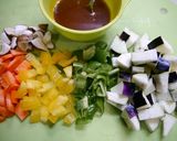 ヘルシー！肉なし野菜いっぱい麻婆茄子作り方1写真