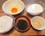 アイスのせ桑茶クレープ 黒みつ黒大豆添え作り方1写真