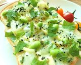 大葉たっぷり♡新玉×枝豆のごま塩トースト作り方5写真