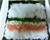 たらこと三つ葉のお手軽チキンの太巻き作り方4写真