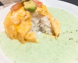 シチューの素で★クリームソースオムライス作り方5写真