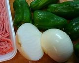 ピーマンの肉詰め✴おからパウダー入り作り方1写真