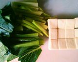 ☆簡単☆栄養満点☆高野豆腐と青菜の味噌汁作り方1写真