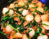 新玉ねぎとニラの挽き肉炒め作り方5写真