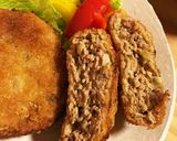 春キャベツのふわふわメンチカツ挽肉新玉葱作り方9写真