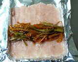 きんぴらの残りで！鶏ごぼうロール作り方3写真