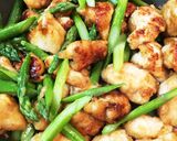 アスパラガスと鶏胸肉の生姜醤油炒め作り方8写真