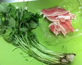豚肉と三つ葉の卵とじ作り方1写真