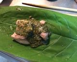 鶏肉の生朴葉包み焼き作り方4写真