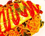 糖質制限◆糖質0麺で簡単オムナポリタン作り方4写真