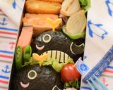 【キャラ弁】くじらのおにぎり弁当作り方1写真