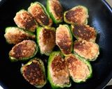 簡単♡肉汁溢れるピーマンの肉詰め醤油マヨ作り方8写真