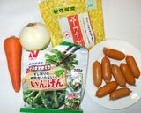 電子レンジでクリーム煮♪野菜とソーセージ作り方1写真